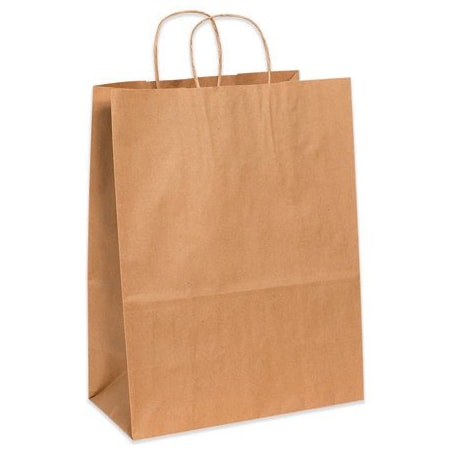 Bsc Preferred 13 x 7 x 17'' Kraft Paper Shopping Bags, 250PK BUY00030196